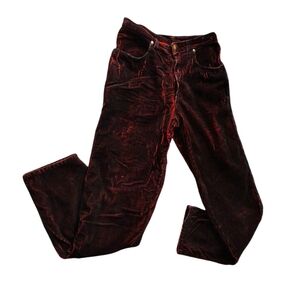 RARE Vintage Fiorucci pants 80s black corduroy red base VISUALLY DISTINCTIVE!